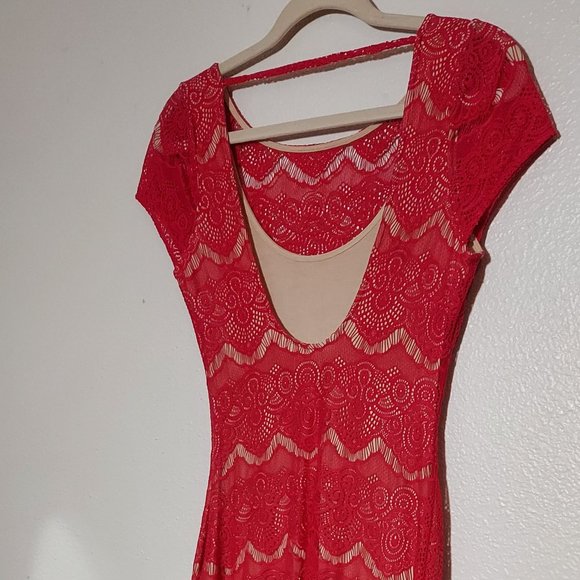Sexy Bebe Fuchsia Lace Shift Dress Size XS - Picture 4 of 8